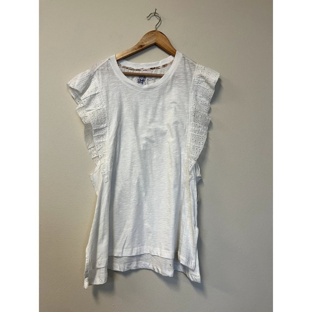 NWT Anthropologie Pilcro Ruffle-Sleeved Tunic White s - Picture 7 of 11